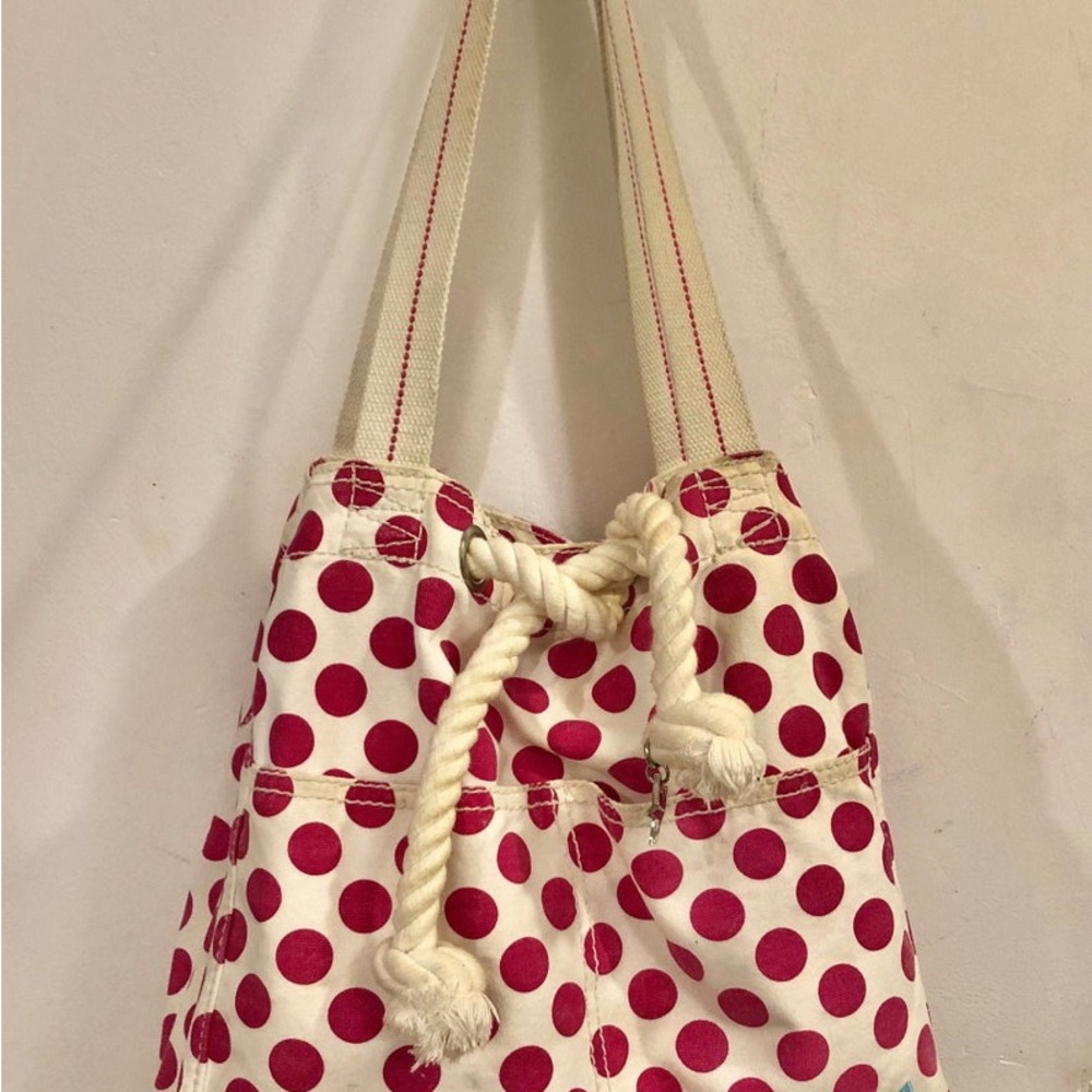 Aerie Red and Cream Polka Dot Shoulder Bag - Picture 6 of 9